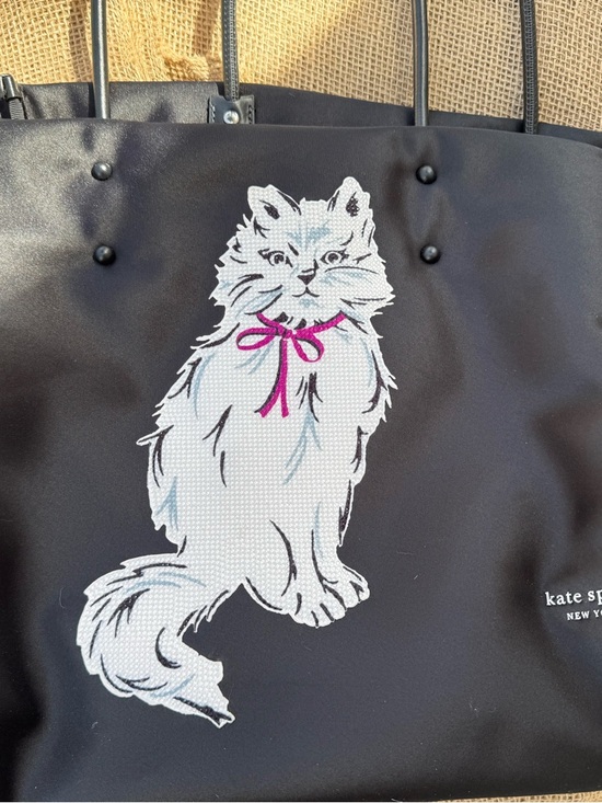 kate spade Handbags - kate spade Black Tote with White Cat and Pink Bow